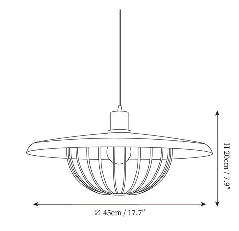 Wood Free Pendant Lamp — Dimension drawings 1