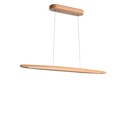 Luminária pendente linear de madeira