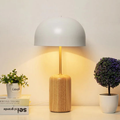 Wood Mushroom Table Lamp