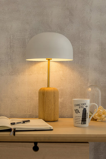 Wood Mushroom Table Lamp
