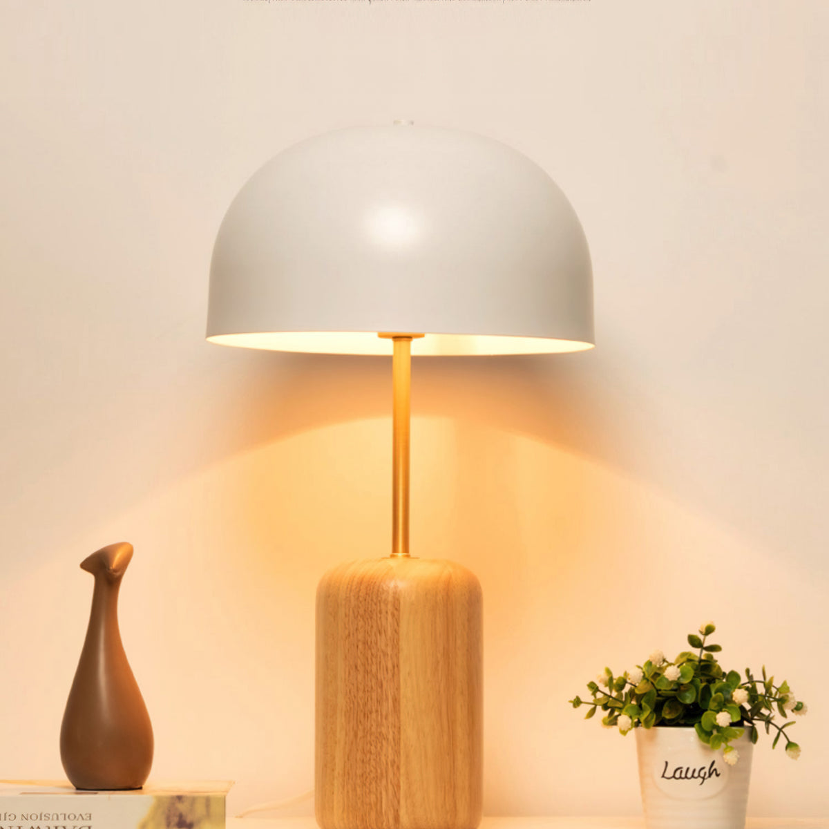 Wood Mushroom Table Lamp – detail 2