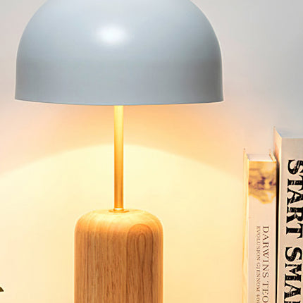 Wood Mushroom Table Lamp