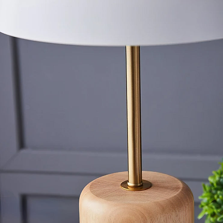 Holz-Pilz-Tischlampe