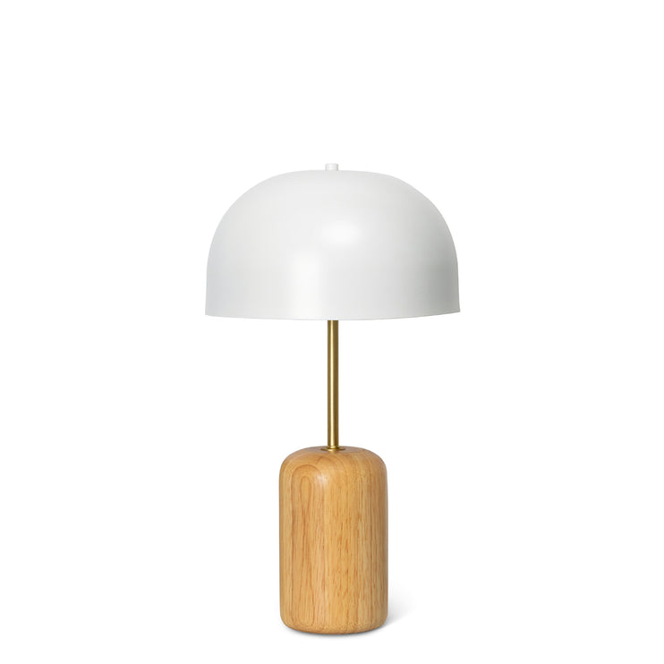 Holz-Pilz-Tischlampe