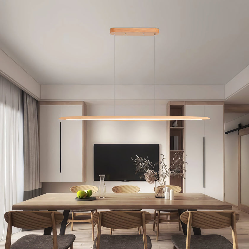 Wood Horizontal Pendant Light