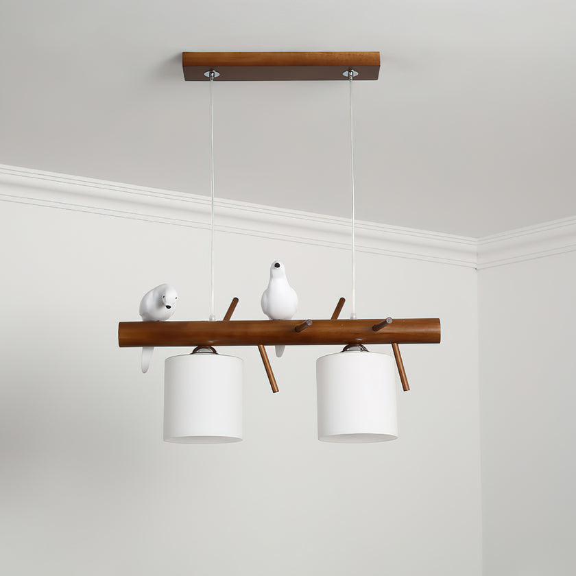 Wooden Bird Chandelier