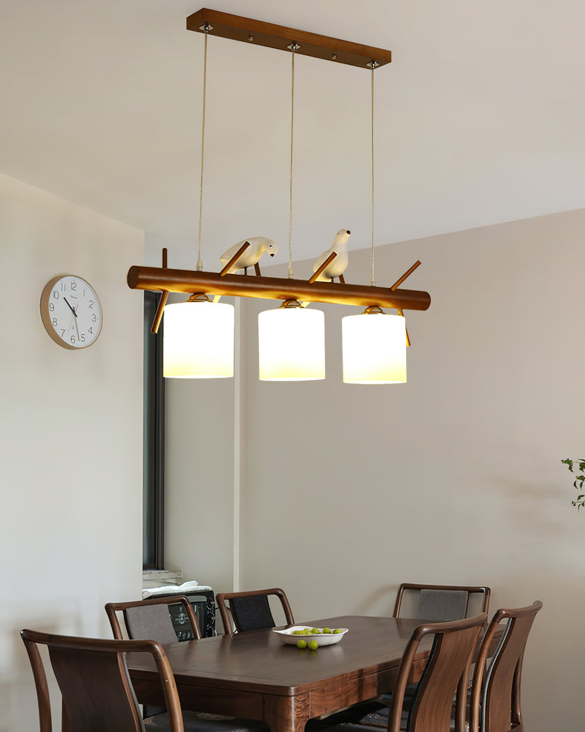 Wooden Bird Chandelier