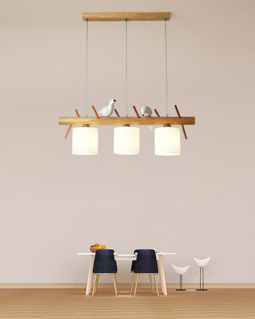 Wooden Bird Chandelier