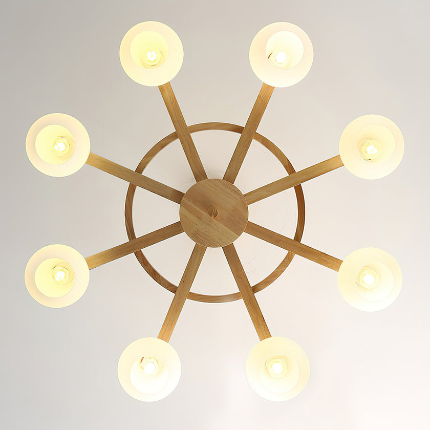 Wooden Helm Chandelier