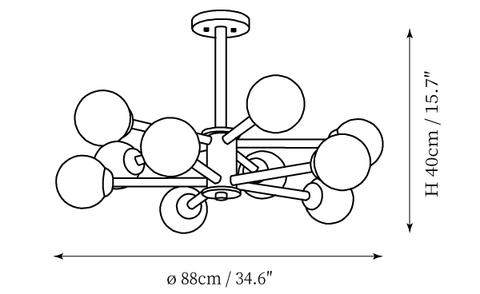 مصباح Wooden Molecular السقفي — رسومات الأبعاد 3