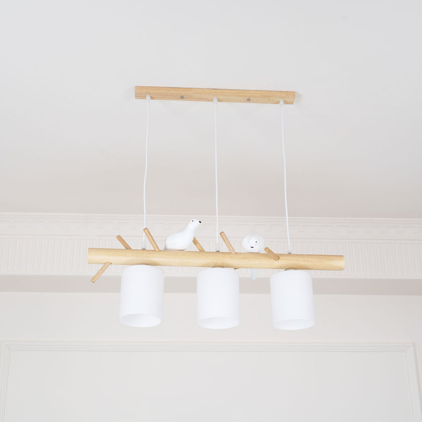 Wooden Bird Chandelier