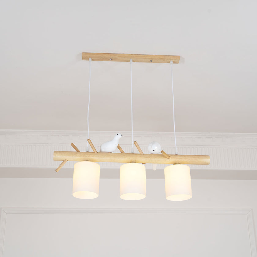 Wooden Bird Chandelier