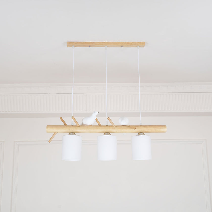 Wooden Bird Chandelier