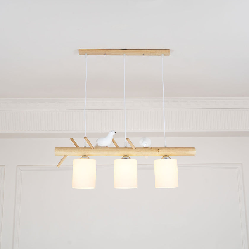 Wooden Bird Chandelier