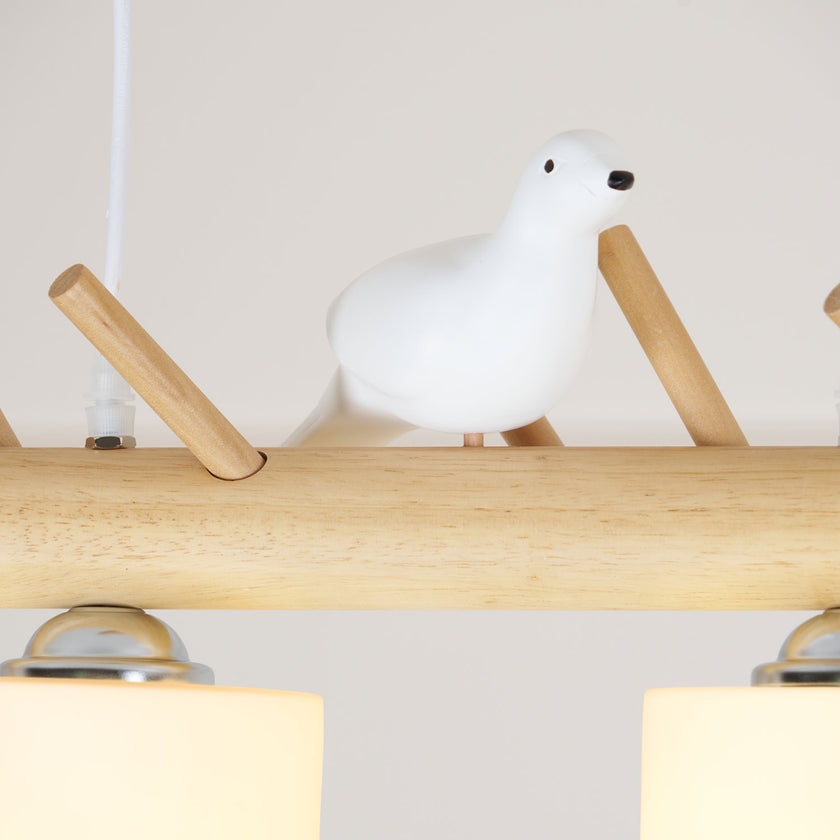 Wooden Bird Chandelier