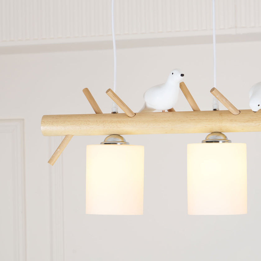 Wooden Bird Chandelier