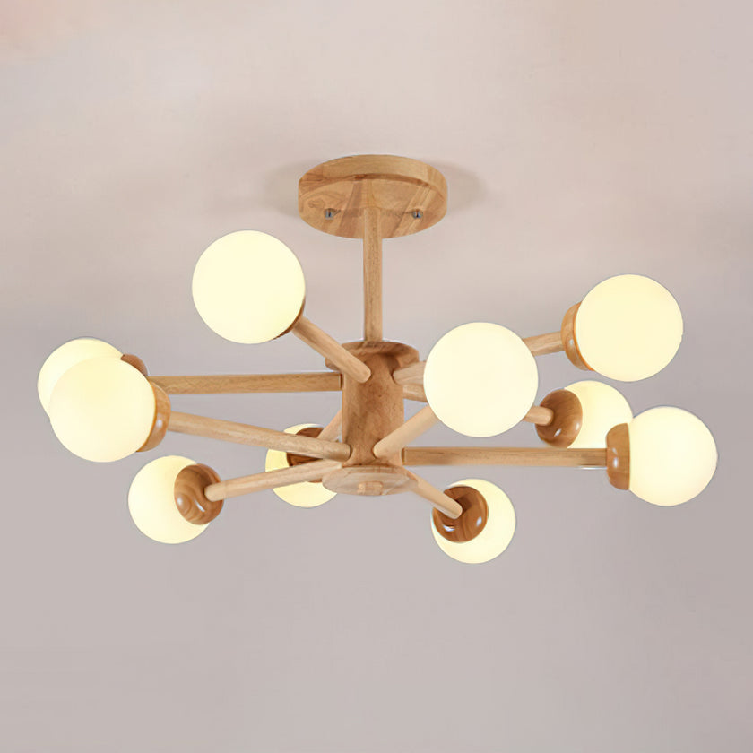 Wooden Molecular Ceiling Light