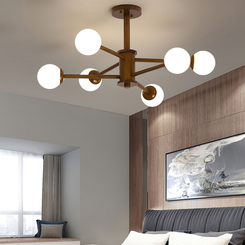 Wooden Molecular Ceiling Light