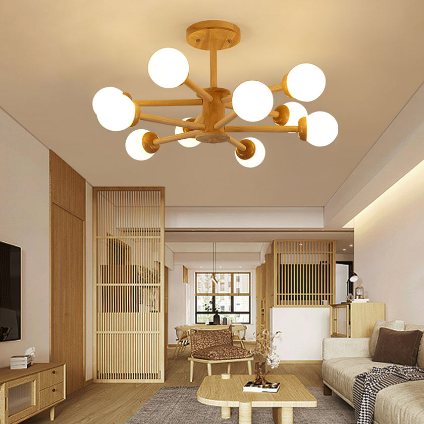 Wooden Molecular Ceiling Light