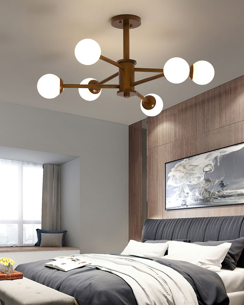 Wooden Molecular Ceiling Light