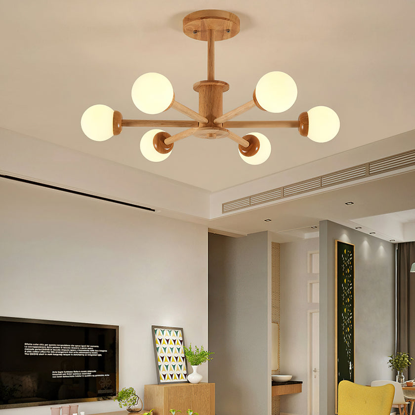 Wooden Molecular Ceiling Light