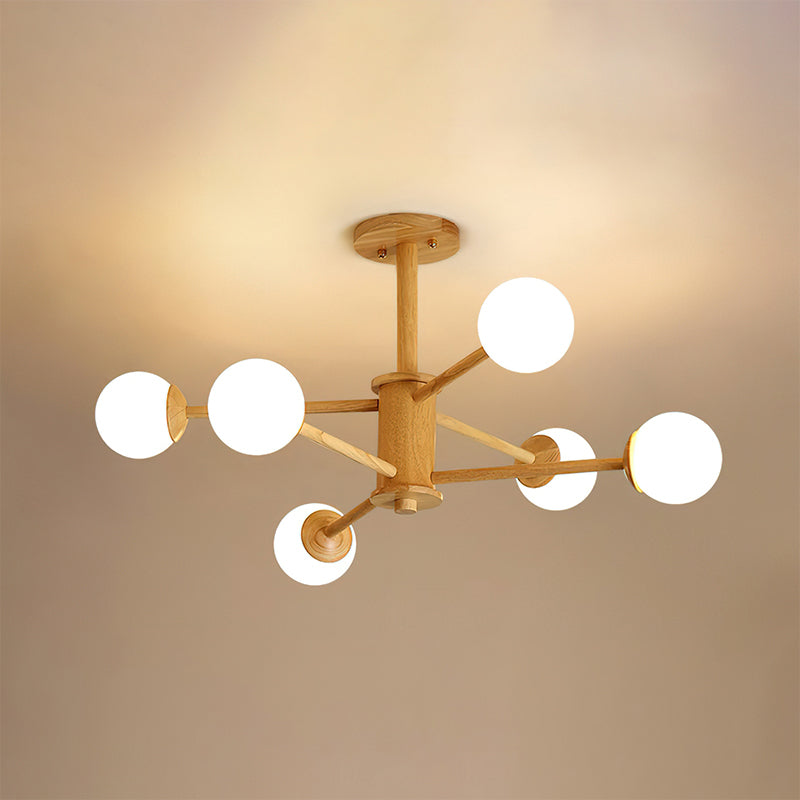 Wooden Molecular Ceiling Light