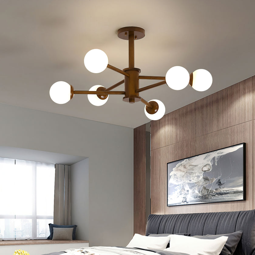 Wooden Molecular Ceiling Light