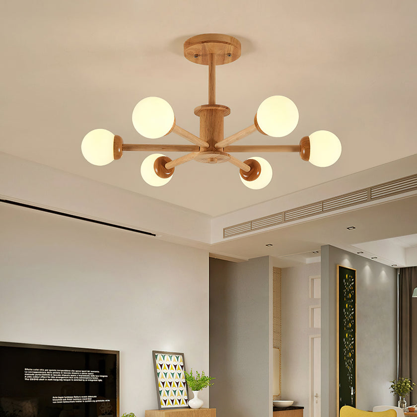 Wooden Molecular Ceiling Light