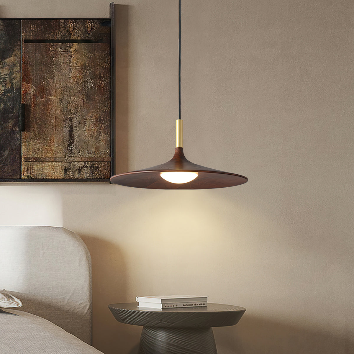Wooden Trumpet Pendant Lamp – detail 2