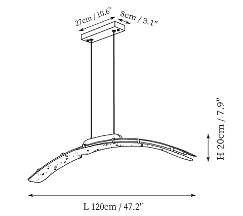 Lustre Suspenso Wythe — Desenhos técnicos 3