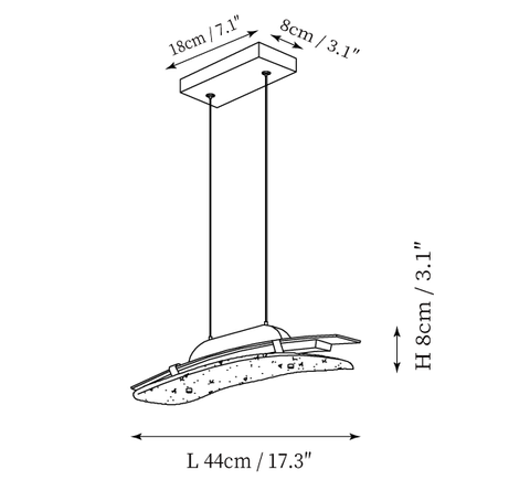 Lustre Suspenso Wythe — Desenhos técnicos 1