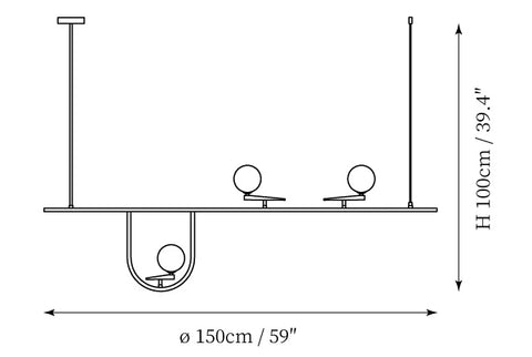 Yanzi Linear Chandelier — Dimension drawings 1