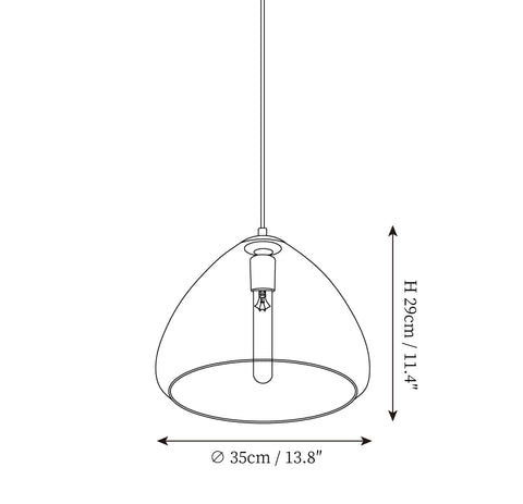 Model A ∅ 13.8 ″ x H 11.4″ / Dia 35cm x H 29cm