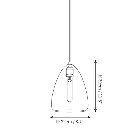 Model B ∅ 8.7 ″ x H 11.8″ / Dia 22cm x H 30cm