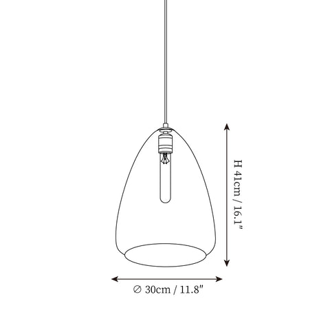 Model B ∅ 11.8 ″ x H 16.1″ / Dia 30cm x H 41cm