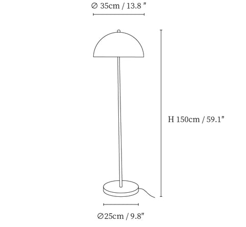 Acrylic Mushroom Floor Lamp — Dimension drawings 1