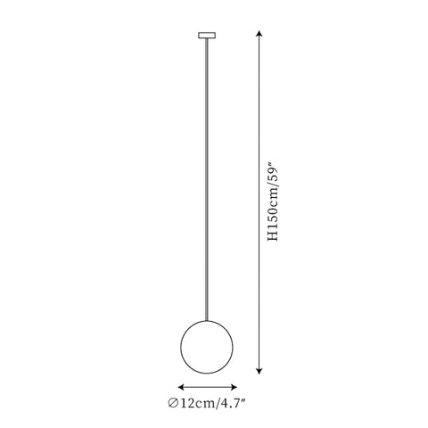 ∅ 4.7″ x H 59″ / Dia 12cm x H 150cm