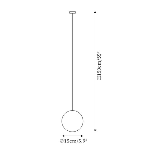 ∅ 5.9″ x H 59″ / Dia 15cm x H 150cm