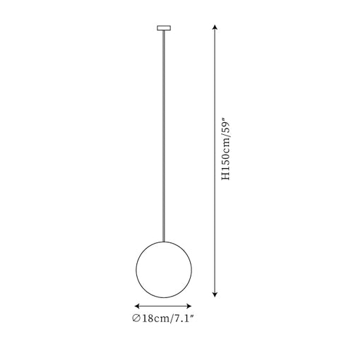 ∅ 7.1″ x H 59″ / Dia 18cm x H 150cm