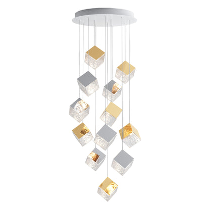 Square Art Glass Chandelier
