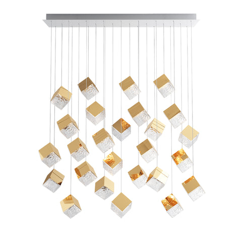 Square Art Glass Chandelier