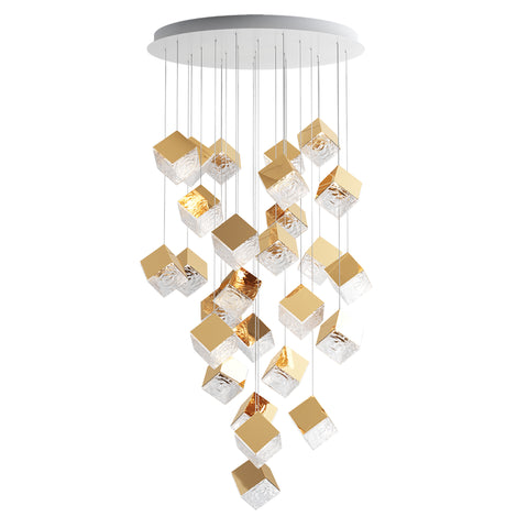 Square Art Glass Chandelier
