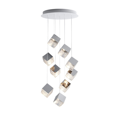 Square Art Glass Chandelier