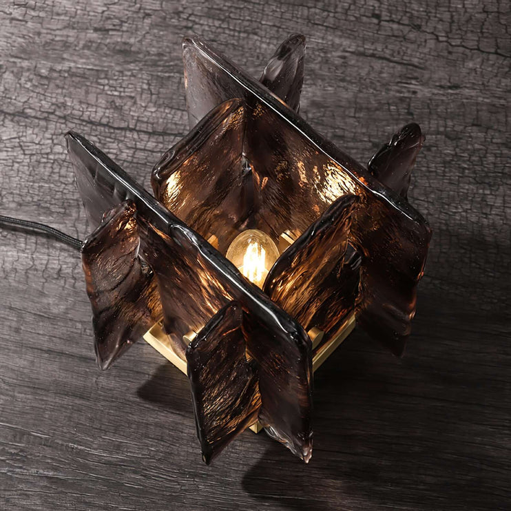 Amber bouwsteen tafellamp