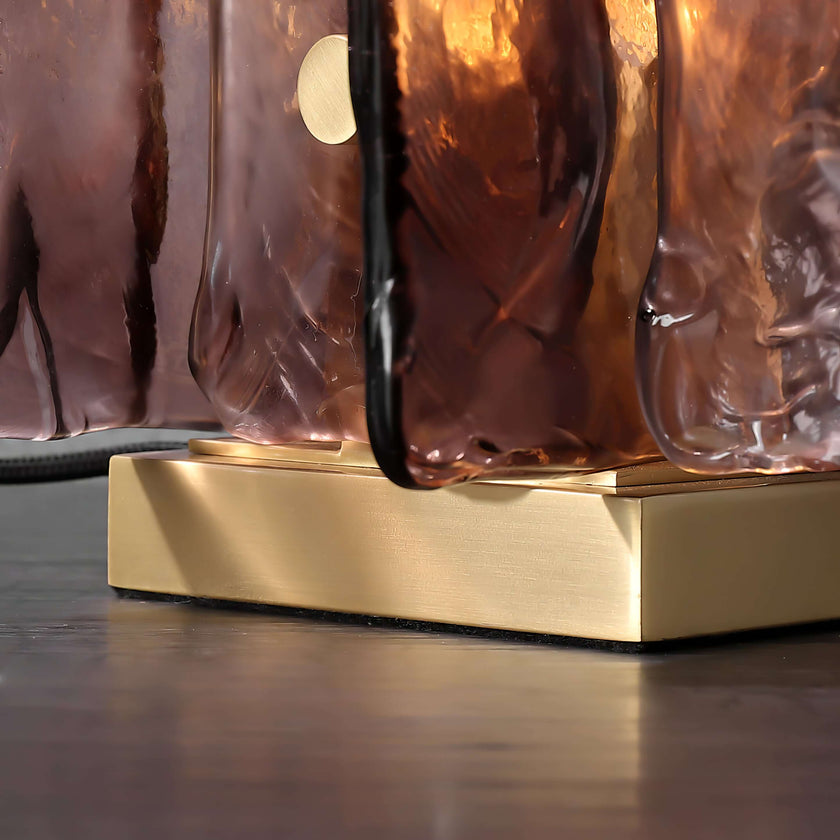 Candeeiro de mesa de bloco de construção âmbar