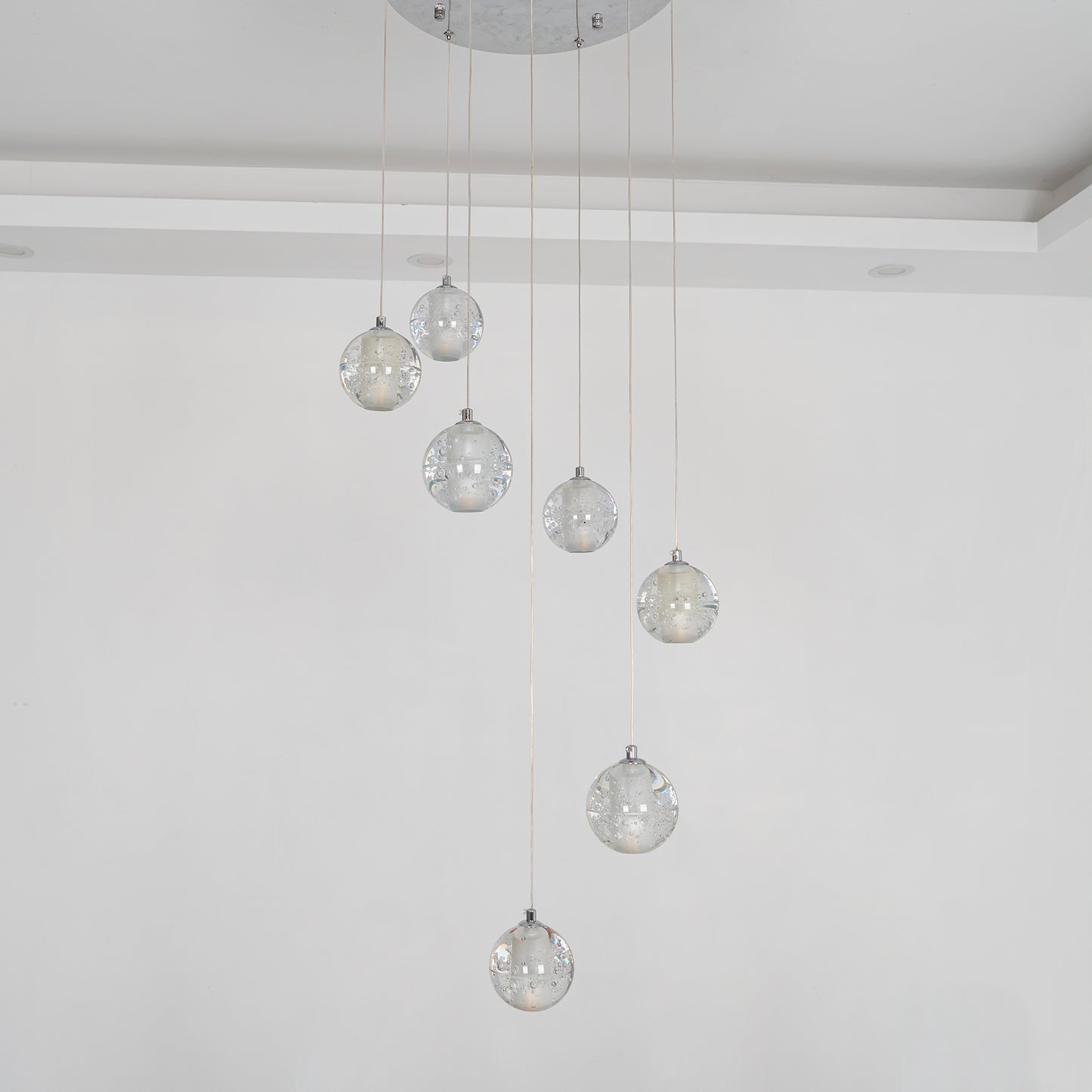 Suspension boule en cristal