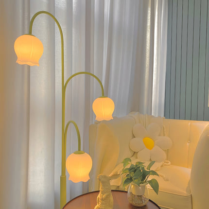 Luminária de chão de orquídea de sino