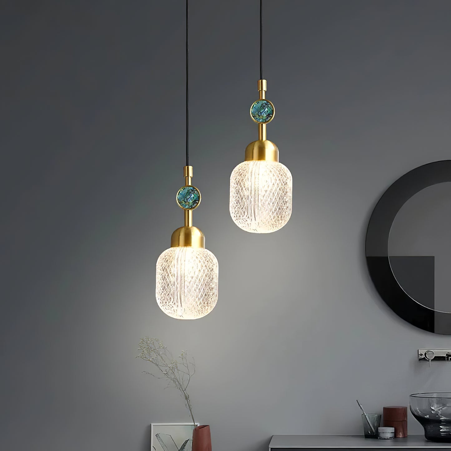 Enamel Glass Pendant Lamp