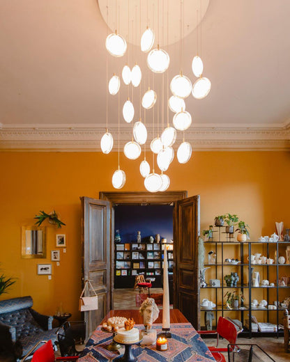 Round Glass Art  Pendant Lamp