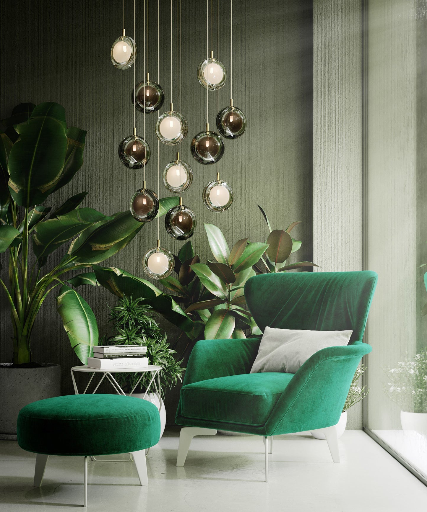 Round Glass Art  Pendant Lamp